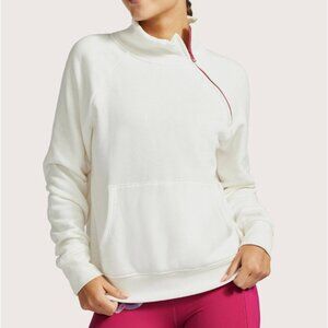 Women Peloton Incline Side Zip Pullover Classic Fit in Pearl White Size Large